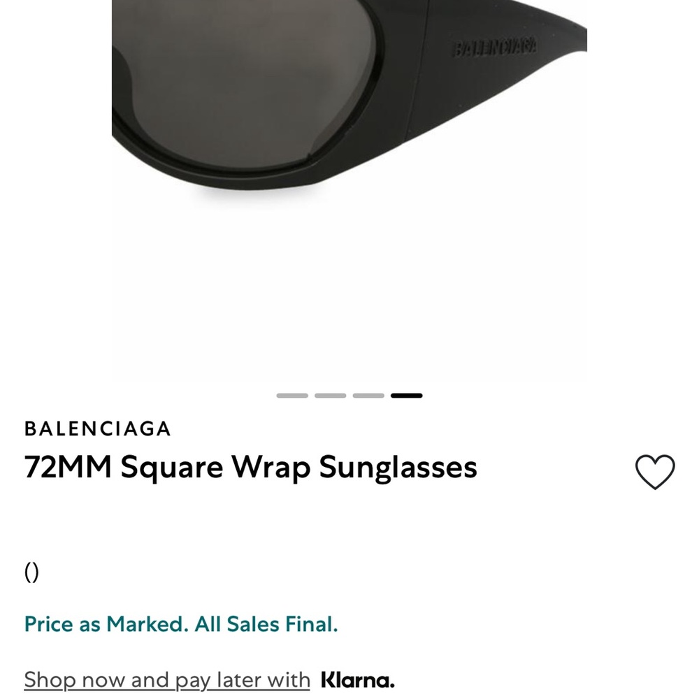Balenciaga Matte Black Square Wrap Sunglasses